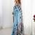 Blue mirror work pure chiffon saree