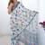 White ethnic motifs mirror work pure chiffon saree