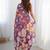 Purple floral mirror work pure chiffon saree