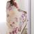 Cream floral mirror work pure chiffon saree