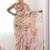 Off white floral sequinned pure chiffon designer saree