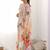 Off white floral sequinned pure chiffon designer saree