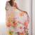 Off white floral sequinned pure chiffon designer saree