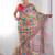 Pink ethnic motifs mirror work pure chiffon saree