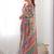 Pink ethnic motifs mirror work pure chiffon saree