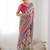 Pink ethnic motifs mirror work pure chiffon saree