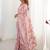 Peach floral pure chiffon ikat saree