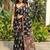Black printed cotton mulmul sarees