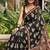 Black printed cotton mulmul sarees