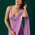 Lavender embellished embroidered pure chiffon saree