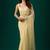 Yellow woven design embroidered pure chiffon saree