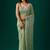 Sea green woven design embroidered pure chiffon saree