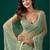 Sea green woven design embroidered pure chiffon saree