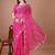 Pink bandhani embroidered designer bandhani saree