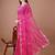 Pink bandhani embroidered designer bandhani saree
