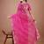 Pink bandhani embroidered designer bandhani saree