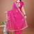 Pink bandhani embroidered bandhani saree