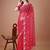 Red bandhani printed saree with embroidered border