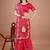 Red bandhani printed saree with embroidered border