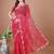 Red bandhani embroidered bandhani saree