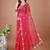 Red bandhani embroidered bandhani saree