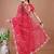 Red bandhani embroidered bandhani saree