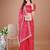 Red bandhani embroidered bandhani saree