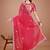 Red bandhani printed zari embroidered border bandhani saree with blouse piece