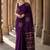 Purple woven design silk blend designer banarasi saree