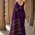 Purple woven design silk blend designer banarasi saree