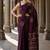 Purple warli silk blend designer banarasi saree