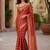 Red woven design zari poly georgette designer saree