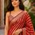 Red woven design zari poly georgette designer saree