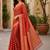 Red woven design zari poly georgette designer saree