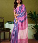 Multicolor striped pure cotton saree