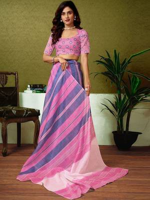 Multicolor striped pure cotton saree 3