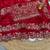 Red floral zari satin fusion saree