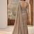 Grey paisley embroidered satin fusion saree