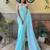 Blue embroidered sequinned saree