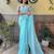 Blue embroidered sequinned saree