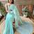 Blue embroidered sequinned saree