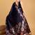 Navy blue soft silk saree with unstitched blouse piece