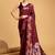 Maroon soft silk saree with unstitched blouse piece
