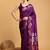 Purple woven design zari banarasi saree