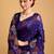 Blue women  saree with unstitched blouse piece
