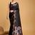 Black women  saree with unstitched blouse piece