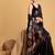 Black women  saree with unstitched blouse piece