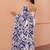 Blue floral printed saree with unstitched blouse piece