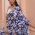 Blue floral printed saree with unstitched blouse piece