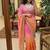 Multicolor woven design satin fusion saree